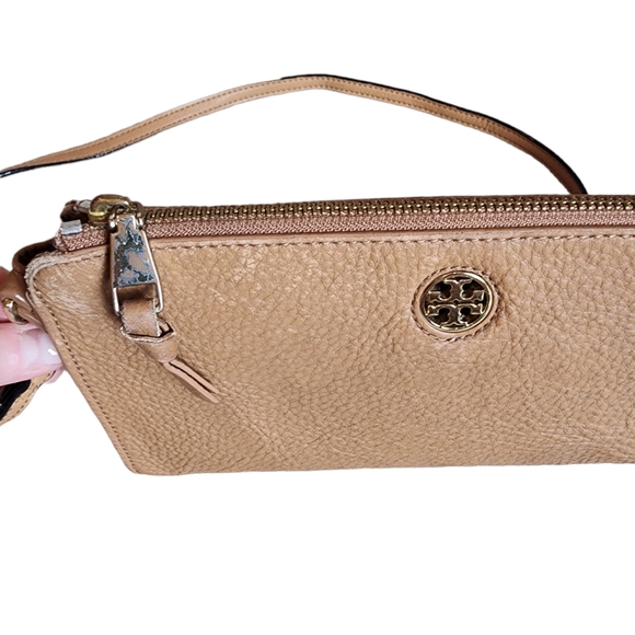 Tory Burch Crossbody Bag Tan Pebbled Leather - Picture 3 of 13